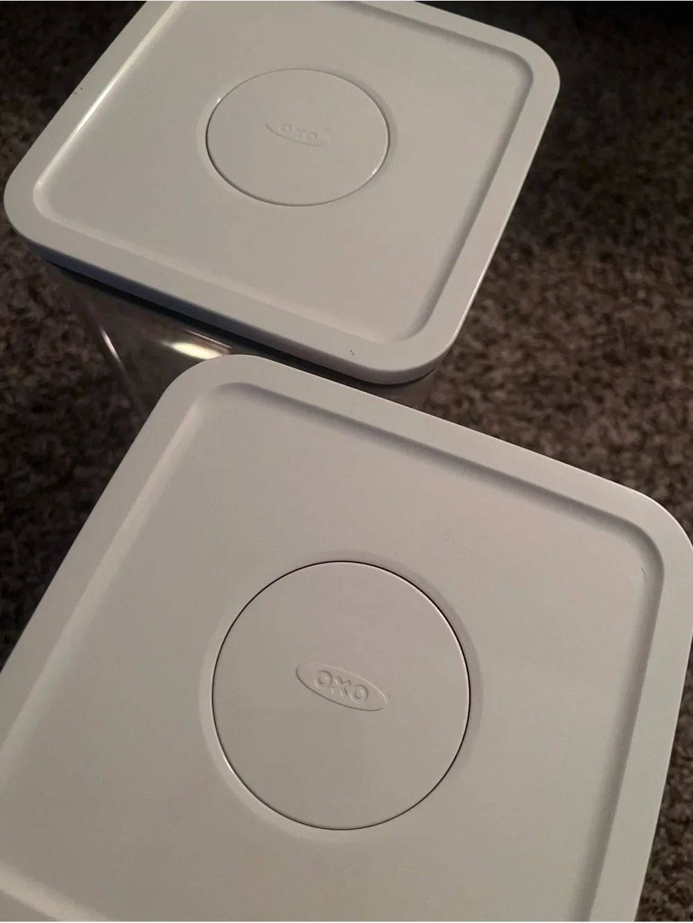 OXO Set of 2 pop containers clear 4.4 qt square airtight food storage